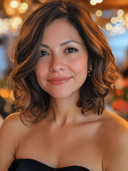 Lace Front Monofilament Medium Wavy Human Hair Wigs