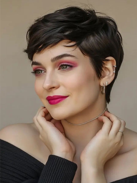 Cool Pixie Cut Ladies 100% Human Hair Wigs