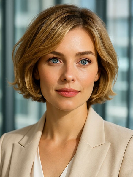 Natural Human Hair Medium Monofilament Bob Wigs