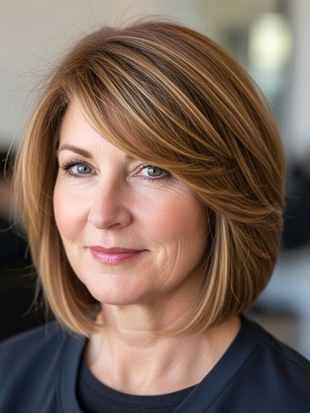 100% Human Hair Chin Length Straight Cut Wigs