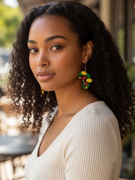 Long Curly Lace Front Indian Human Hair Wigs For Women