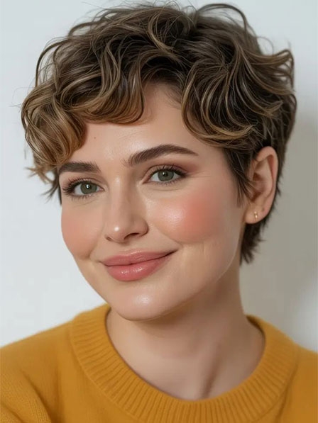 Quality Wavy 100% Human Hair Short Hair Wigs