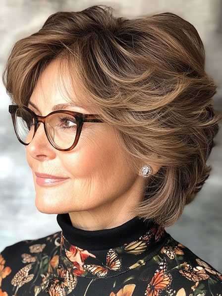Fashion Short Full Lace Synhetic Wigs For Older Ladies