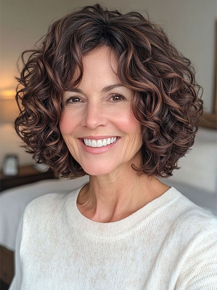 Medium Length Synthetic Hair Curly Full Lace Wigs