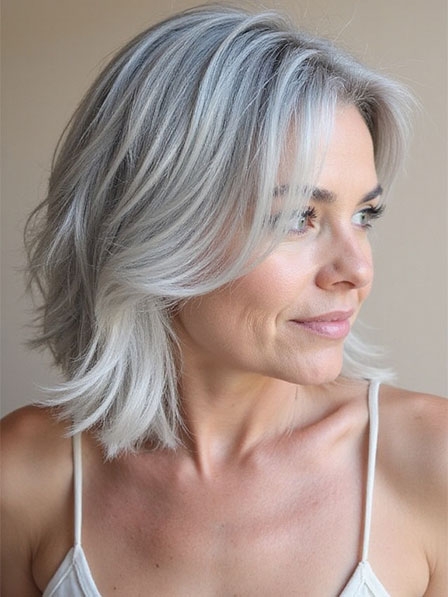 Medium Layered Bob Full Lace Synthetic Wigs