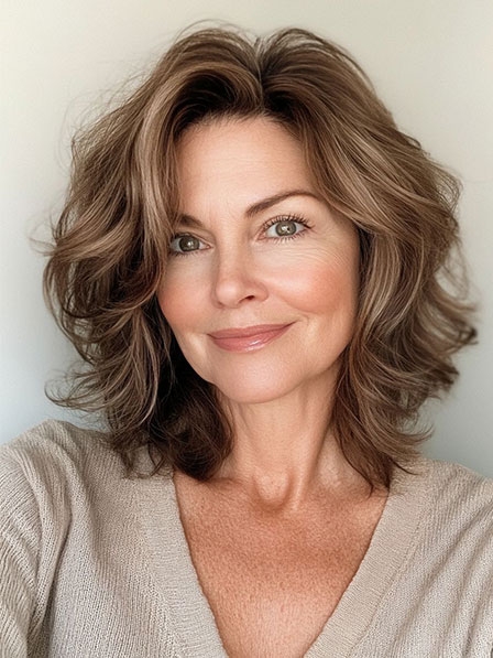 New Wavy Shoulder Length Synthetic Wigs Online Sale