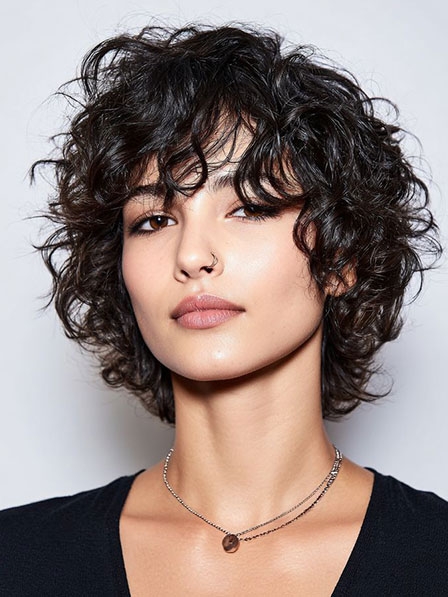 Chin-Length Messy Curly Women Full Lace Wigs