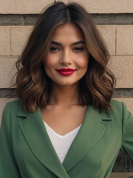 New Voluminous Full Lace Synthetic Wavy Wigs for White Women