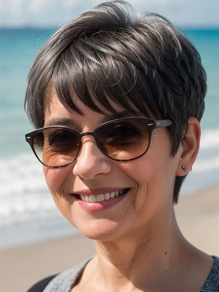 Full Lace Ladies Short Pixie Cut Synthetic Hair Wigs