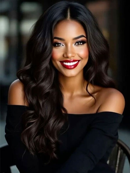 Cheap Long Layered Wavy Full Lace Wigs Without Bangs