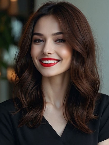 Middle Part Wavy Full Lace Wigs For White Women