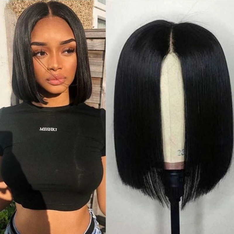 Black Full Lace Synthetic Bob Wigs