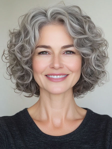 Curly Fashion Grey Wigs for Everyday