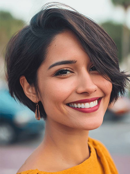 Short Brown Straight Wigs for Women