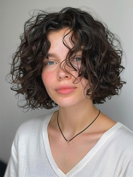 Natural Beautiful Chin Length Curly Synthetic Wigs