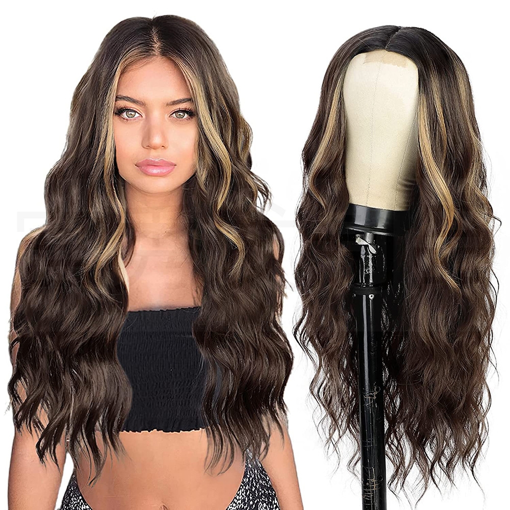 Fashion Long Human Hair Wavy Wigs
