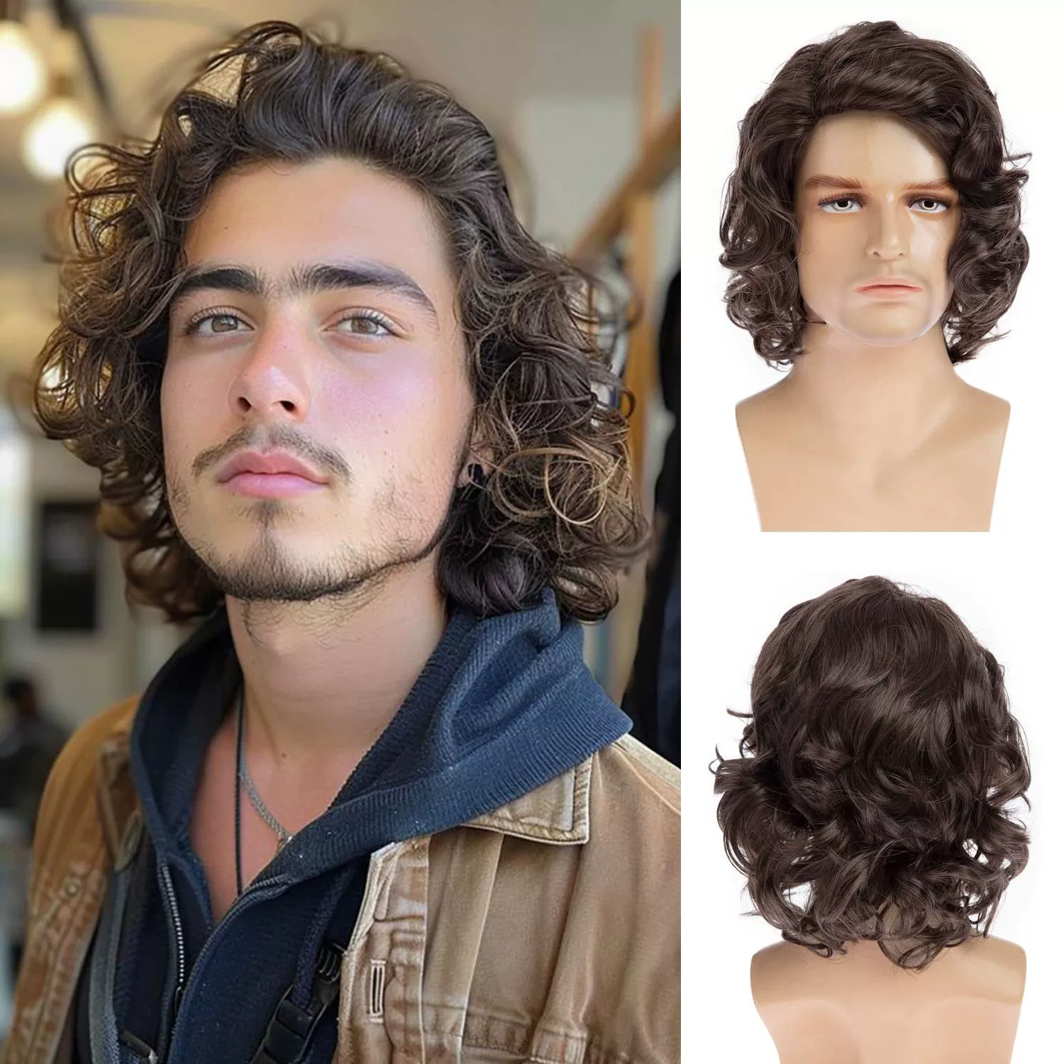 Lace Front Human Hair Wigs for Men