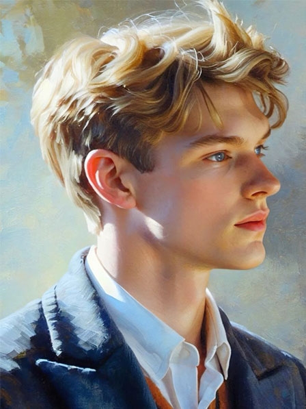 Lace Front Men's Blonde Wavy Human Hair Wigs