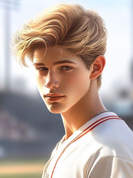 Modern Textured Cut Men's Ombre Color Real Hair Wigs