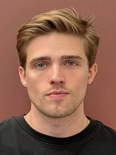 Simple Style Short Straight Male Real Hair Wigs