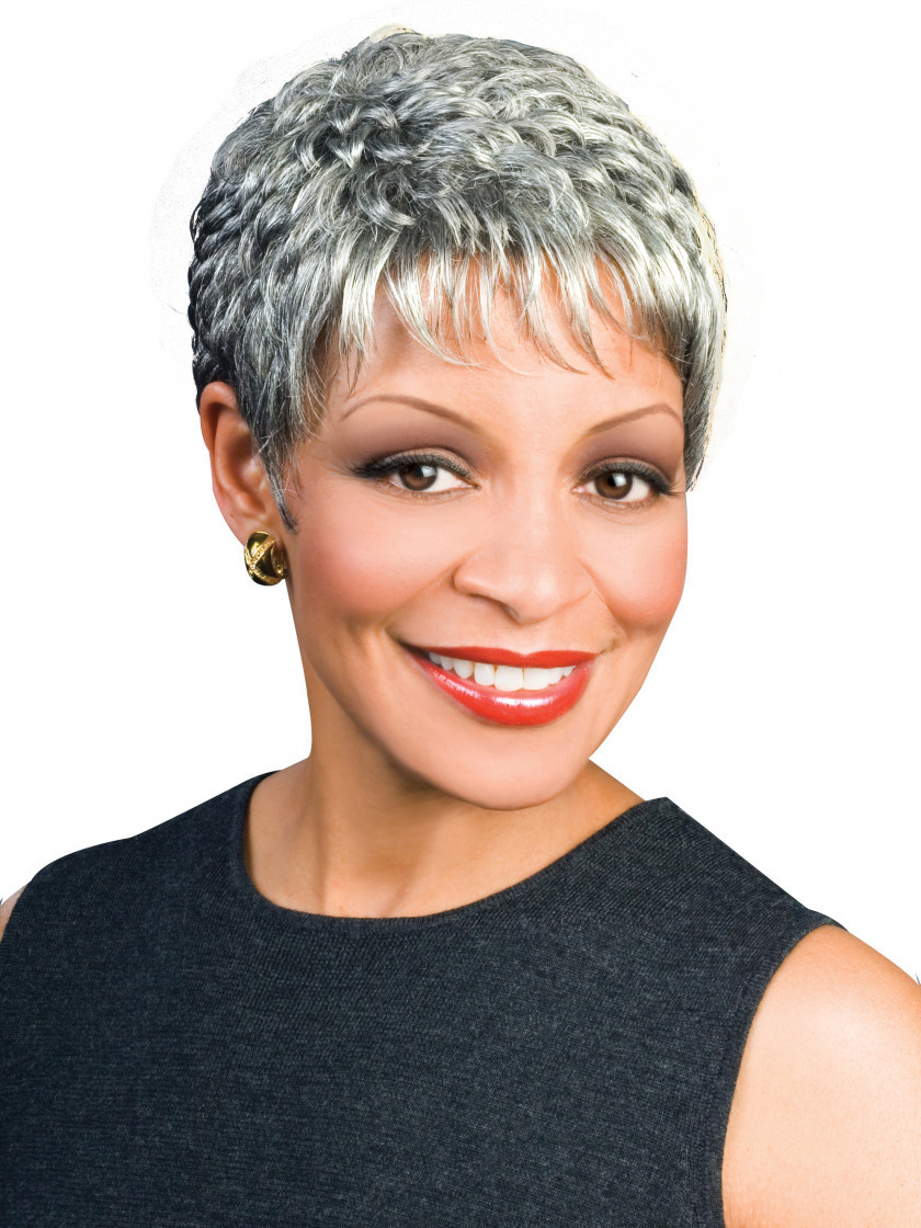 Women's capless grey hair wigs with bangs