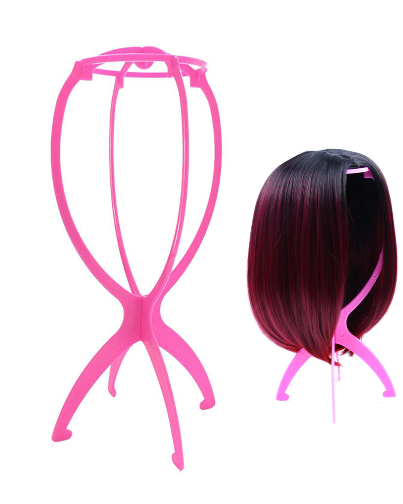 Pink Plastic Wig Stand Holder Mannequin Head Wig Stands