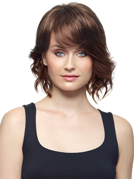 Wavy Brown 100% Human Hair Hair Topper