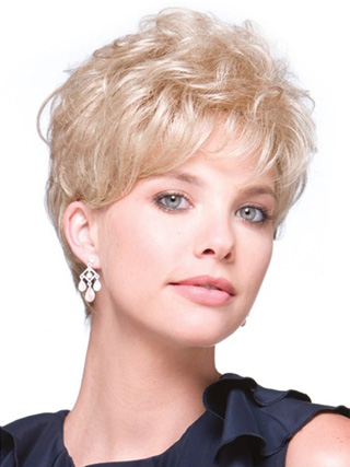Curly Blonde Human Hair Mono Hair Pieces