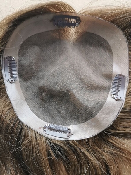 Wavy Blonde 100% Human Hair Mono Hair Pieces