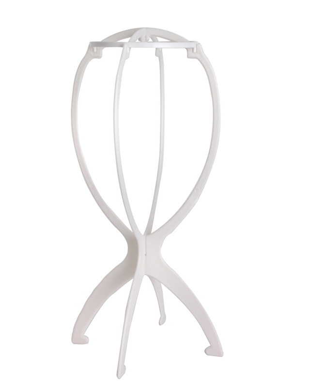 White 14" Height Plastic Wig Stand