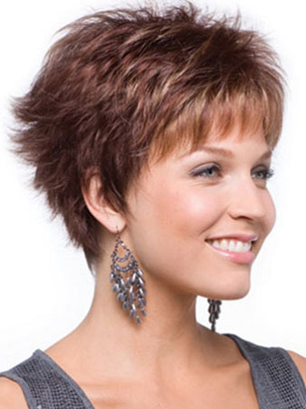 Wavy Synthetic Short Layered Wigs With Bangs