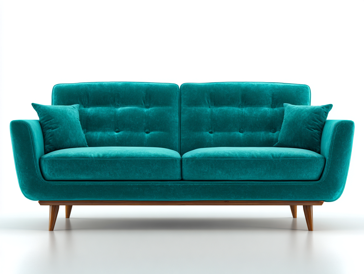 2 Seater Sofa upholstered fabric 180x85x85 cm - teal - modern living room design-Nestupio