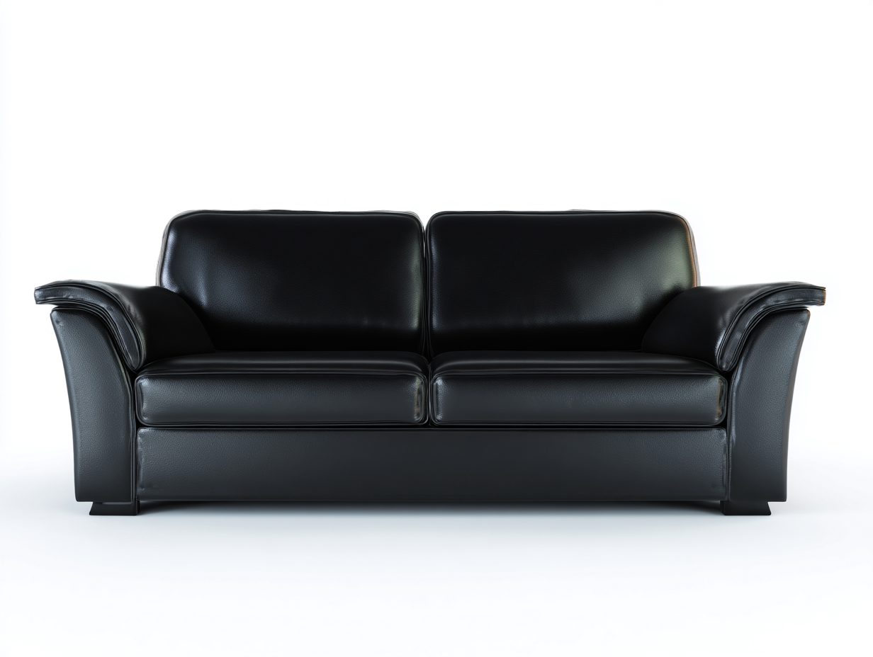 2 Seater Sofa Leather Upholstered Sofa 170x95x90 cm - Black - Classic Design-Nestupio