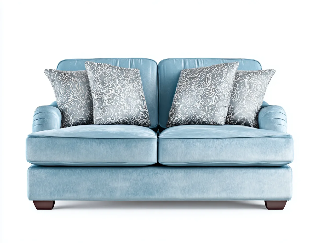2 Seater Sofa fabric 160x90x85 cm - light blue - modern upholstered sofa-Luxegopad