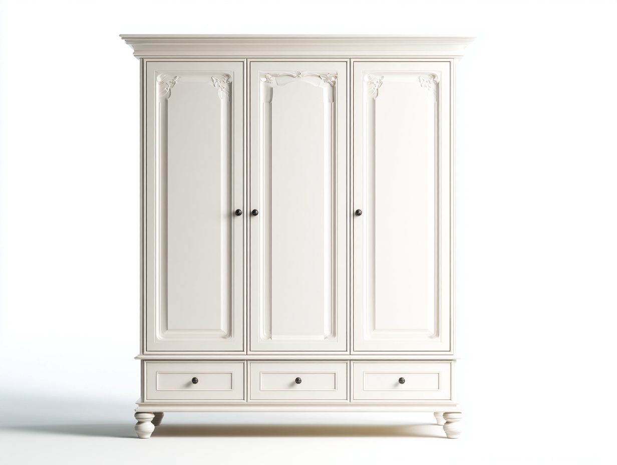 Wardrobes engineered wood 180x60x200 cm - cream white - classic storage design-luxemymart