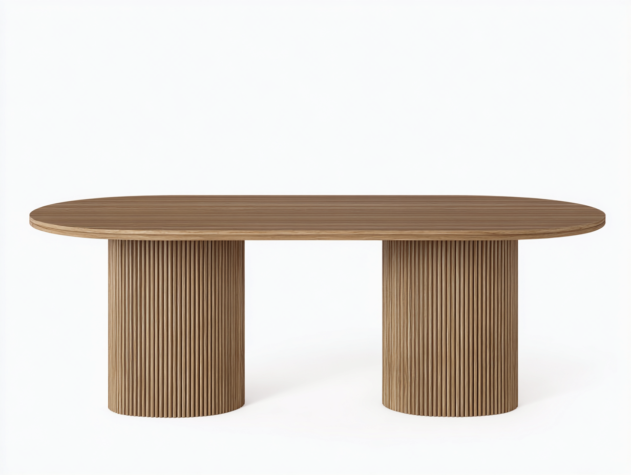 Garden table solid wood oval 200x100x75 cm - solid wood - outdoor modern design-Luxegopad