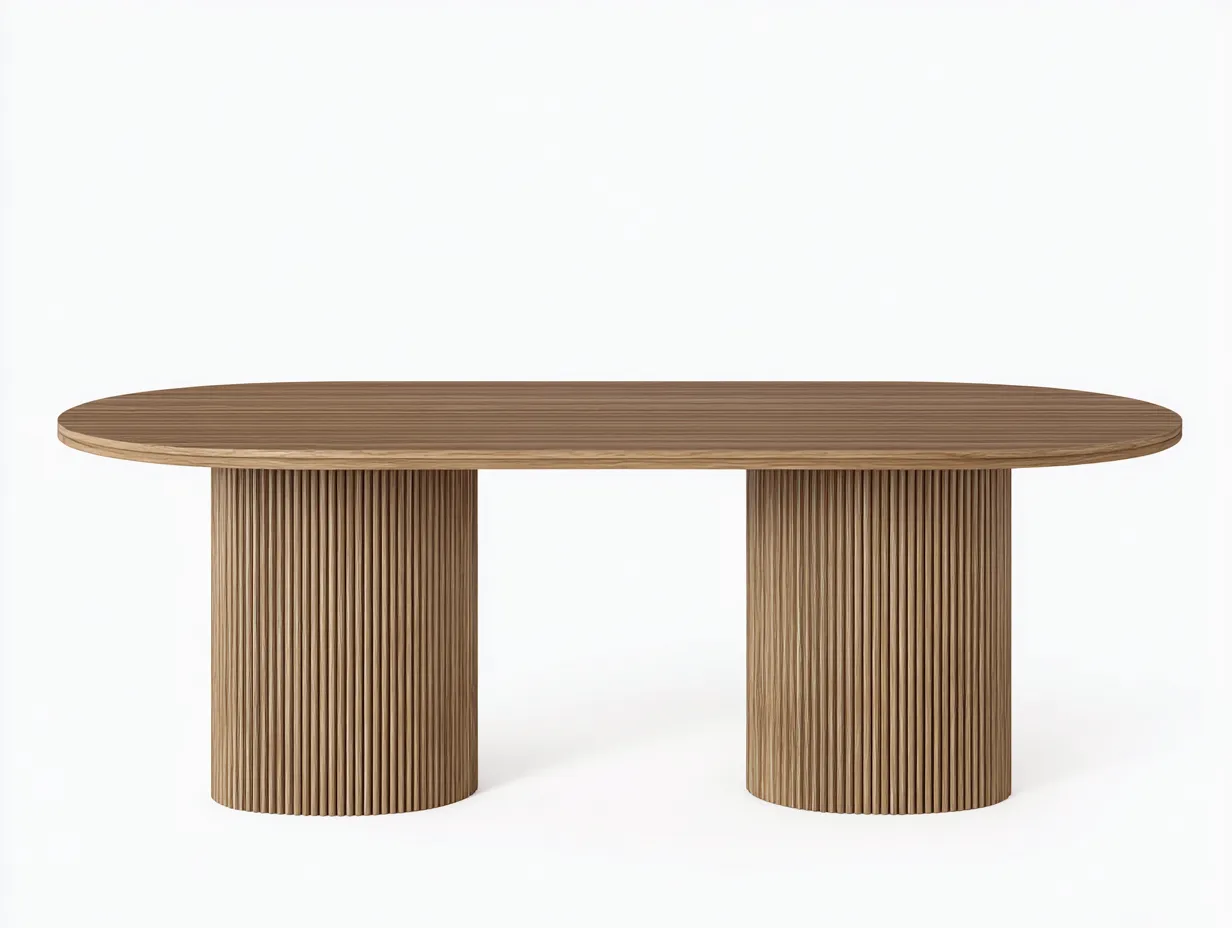 Garden table solid wood oval 200x100x75 cm - solid wood - outdoor modern design-Luxegopad