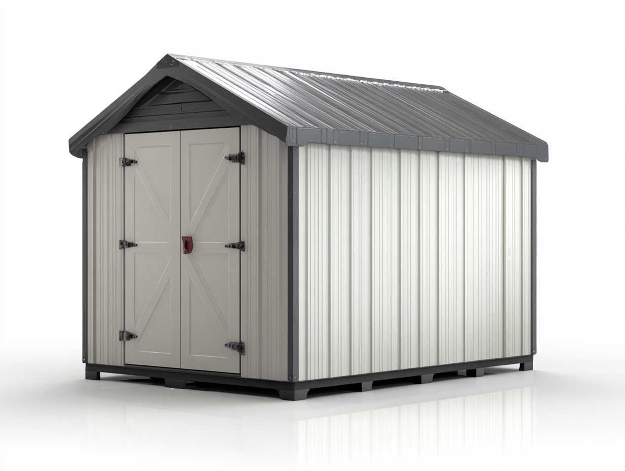 Garden Sheds Metal Garden Shed 200x160x210 cm - Beige-Grey - Modern Outdoor Storage Design-Luxegopad