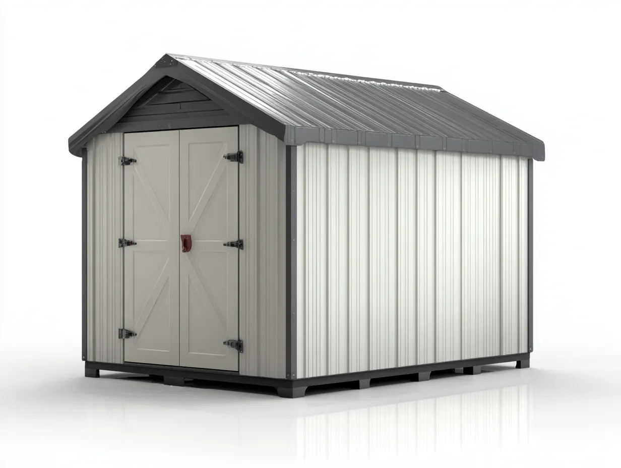 Garden Sheds Metal Garden Shed 200x160x210 cm - Beige-Grey - Modern Outdoor Storage Design-Luxegopad