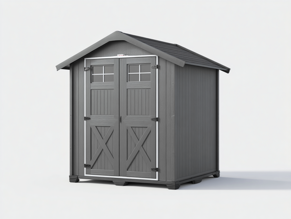 Garden Sheds resin 210x180x220 cm - grey - compact outdoor storage solution-luxemymart