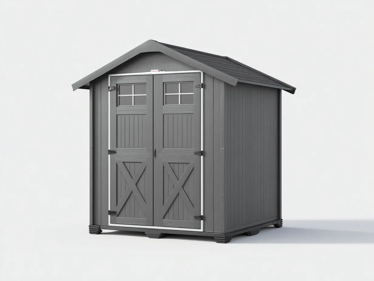 Garden Sheds resin 210x180x220 cm - grey - compact outdoor storage solution-Luxegopad