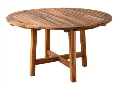 Garden Table Solid Wood Round Table 100x100x75 cm - Natural Wood - Outdoor Classic Design-Luxegopad