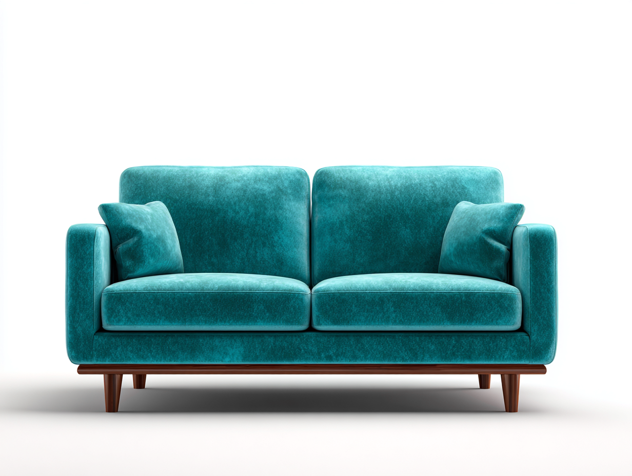 2 Seater Sofa - Fabric Upholstery and Solid Wood 170x88x82 cm - Blue-Teal - Modern Living Room Design-Luxegopad