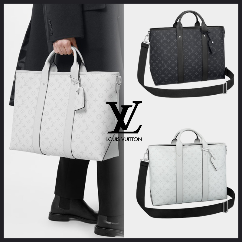 LOUIS VUITTON 機能的 ヴィトン トートバッグ ウィークエンド 白 黒 ビジネス M30919 M30937