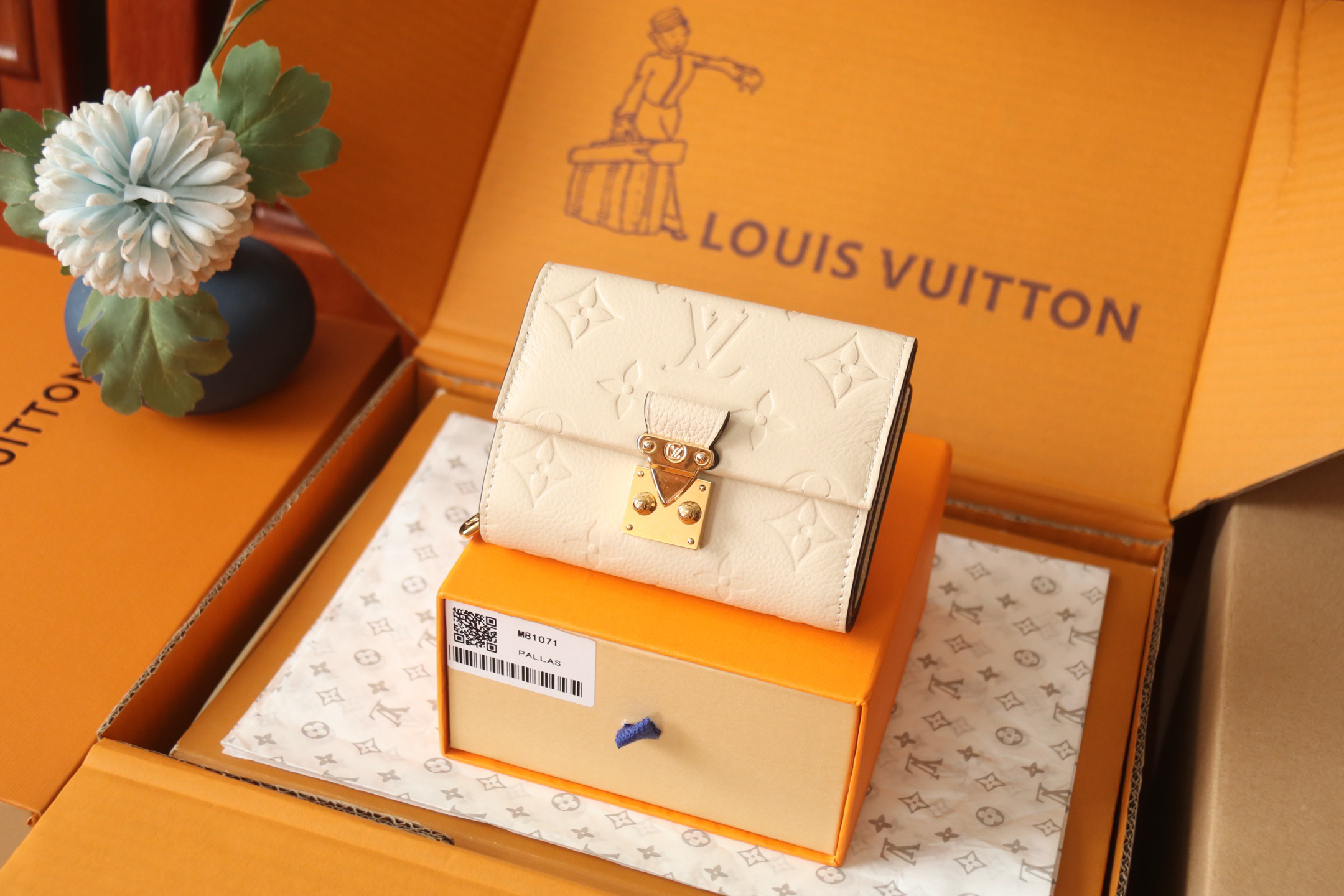 LOUIS VUITTON ポルトフォイユ・メティス モノグラムアンプラント クリームベージュ 三つ折り ミニウォレット