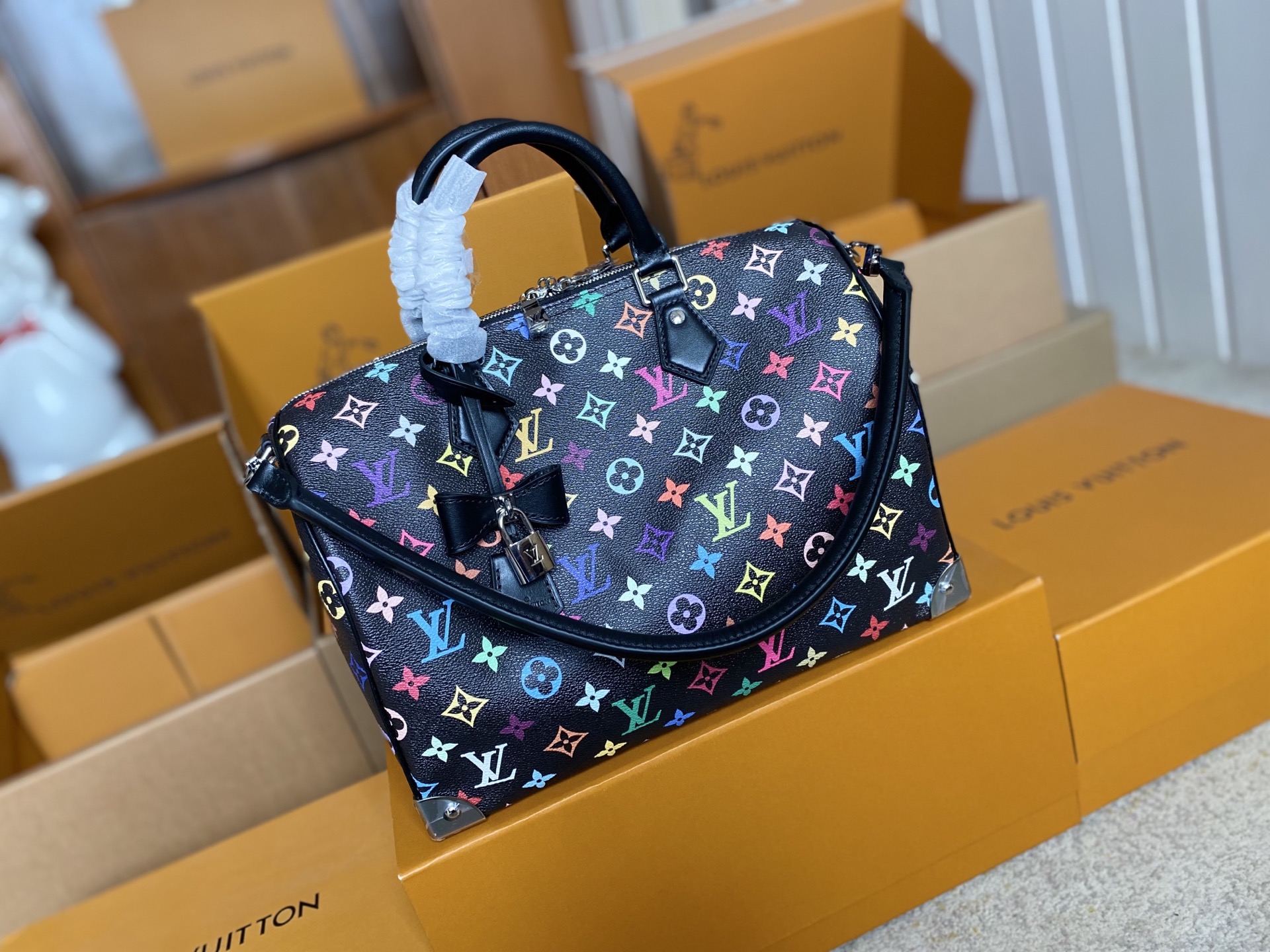 LOUIS VUITTON Speedy Soft 30 モノグラムマルチカラー 村上隆コラボ リイシュー ボストンバッグ ルイヴィトン
