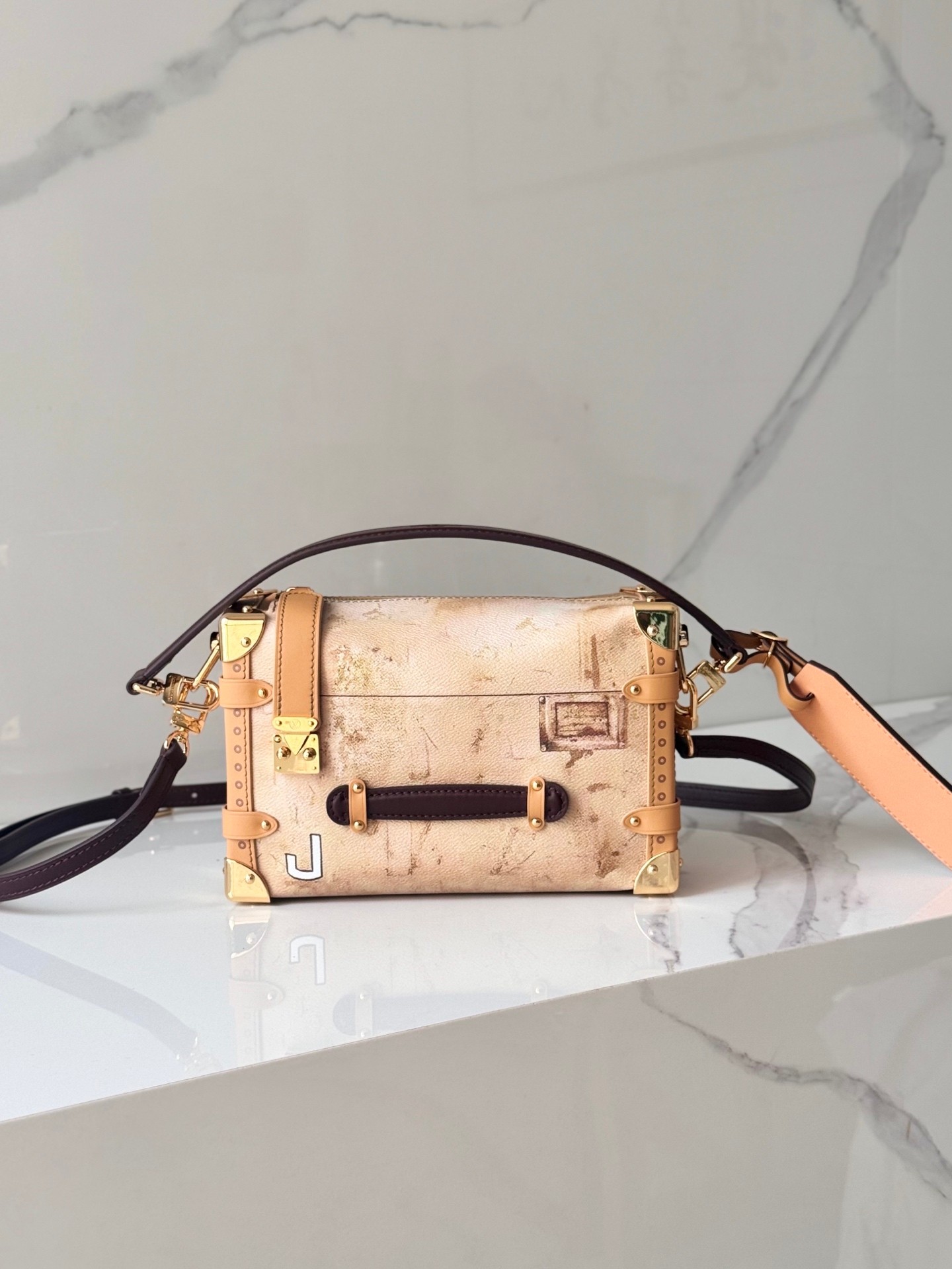 LOUIS VUITTON サイドトランク ヴィンテージトランクインスピレーション ライトブラウン クロスボディバッグ ルイヴィトン