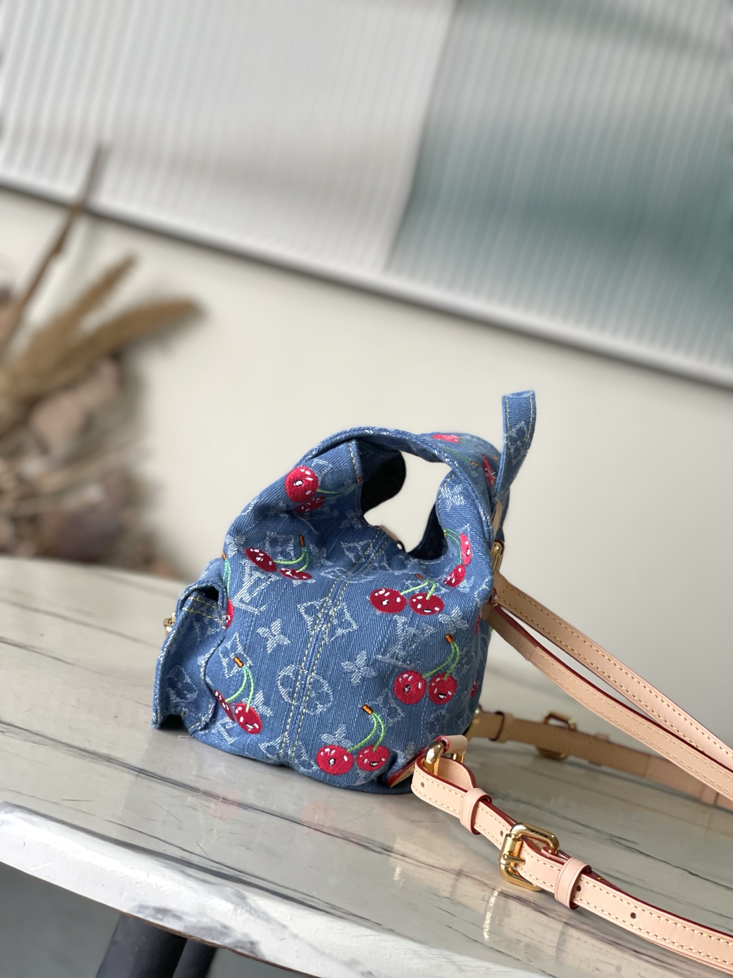 LOUIS VUITTON ヴェネツィア バックパック 村上隆 コラボ モノグラムデニム チェリー刺繍 ルイヴィトン