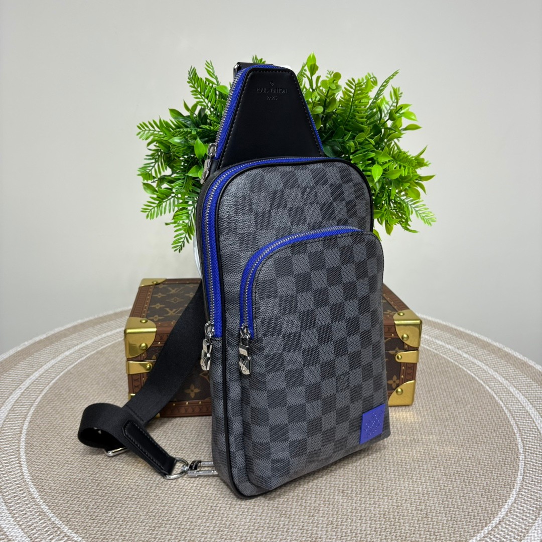 LOUIS VUITTON Avenue Slingbag ダミエグラフィット インディゴ ブルーアクセント クロスボディバッグ ルイヴィトン