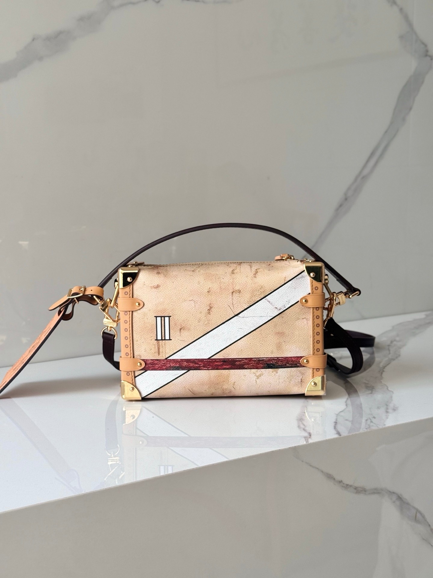 LOUIS VUITTON サイドトランク ヴィンテージトランクインスピレーション ライトブラウン クロスボディバッグ ルイヴィトン